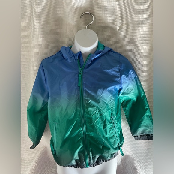 Cat & Jack Other - Cat & Jack wind breaker with hood blue,green color